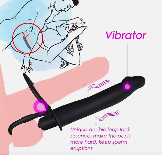 Vòng Đeo Dương Vật Kèm Dildo Rung Tăng Khoái Cảm